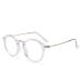 Newada reading glasses with a round frame for women and men ovals blue light blocking reading glasses HD blind protection computer flat light lights (color: clear size: +3.50)