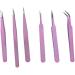 6pcs Anti-Static Tweezers Set - Precision Stainless Steel for Eyebrows Eyelashes & BGA Electronics | International Shipping - Buy Online on GoSupps.com