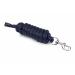 Connection trick for horses and ponies Start Hard PP rope 2m with classic carabiner hook and panic (navy blau snap) dark blue carabiner hook