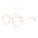 Newada polygonal retro reading glasses for women blue light blocking metal computer reader flat lighting mirror against eye load (color: rose golden size: +2.50) +2.50 rose golden