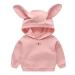 Toddler Girls Boys Fleece Hoodie with Cute Rabbit Ear Winter Hooded Sweatshirt Solid Soft Casual Tops 04T Pink 3-4T