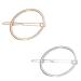 LASSUM 2 Pcs Minimalist Dainty Hollow Geometric Round Circle Metal Hairpin Hair Clip for Women and Girls on any Occasion ( Gold & Silver )