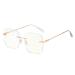 Rongchy Fashion Rimless Blue Light Blocking Glasses for Men Women TV Phone Computer Gaming Eyeglasses Gold