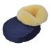 Lambskin - FOOT WARMER cuddly Merino sheepskin natural fur blue/yellow