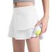 BALEAF Girls' Tennis Skirt UPF50+ Sports Golf Skort Kids Athletic Running Casual School Workout w Zip Pockets and Shorts White Small
