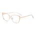 kachawoo Blue Light Blocking Glasses Retro Women Metal Eyeglasses Frame Cat Eye Anti Blue Light Computer Glasses Gold With Clear