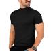 Mens Casual Slim Fit Basic Tops Short Sleeve Shirt Turtleneck T Shirts Rib Knitted Stretch Pullover Sweater Medium 01 Black