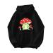 Womens Cute Frog Sweatshirt Mushroom Hoodie Long Sleeve Drawstring Hoodies Casual Top Hoodie with Pockets Black Medium
