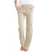 Women's Linen Pants 2023 Summer Casual Elastic Waist Trousers Relax Fit Comfy Palazzo Pants Sweatpants Large 08-beige
