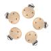 5 Pieces Natural Beech Wood Pacifier Clips Teething Grasping Toy Suspender Clips Charm DIY Pacifier Clips Holder Accessories