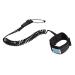 OCEANBROAD 10' Coiled Leash for Paddle Board Surfboard SUP Leash Leg Rope with Adjustable Thigh Ankle Cuff black