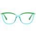 Fuqinqingoz Cat Eyes Anti-Blue Light Reading Glasses for Women | +350 Green Flat Light Mirror - Buy Online on GoSupps.com