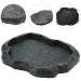 Reptiles Water Tray Resin Anti-Slip Climb Pet Tortoise Lizard Rock Drinking Food Feeder Dish(S-Green) S Green - Buy Online on GoSupps.com