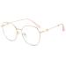 Newada oval metal reading glasses blue light blocking computer spring hinge readers glare-free computer flat light light (color: rose gold size: +0.50) +0.50 rose gold