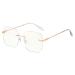 Fuqinqingoz anti-blue light-edged reading glasses Anti-UV computer reader oversized flat light level glasses (color: rose size: +150) +150 rose
