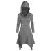 Women's Cosplay Vampire Costume Goth Long Sleeve Cloak Button Renaissance Traditional Irregular Hem Halloween Hoodies Gray Small