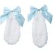 1 Pair Blue Girls Bunny Plush Lop Ears Hair Clip Rabbit Furry Ears Ribbon Bow-knot Hair Clamp Hairpin Cosplay Headwear Easy to Wear Ornaments Hair Accessories