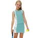 AOBUTE Girls Tennis Golf Outfit Tank Top and Skirt with Shorts Set 4-12 Years 6-7 Years Light Green