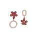Fashion Earrings Asymmetric Acrylic Flowers Temperament Earrings Colors Red and Brown Sweet Gentle Lovely Party Banquet Jewelry Dainty Earrings Fashion Accessories