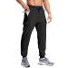 G Gradual Men's Joggers with Multi Pocket Lightweight Quick Dry Hiking Cargo Pants for Men Athletic Travel Golf Outdoor Black Large