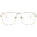 Zhuyiqz Anti-Blue Light Reading Glasses - Oversized Flat Lens Golden Color +300 Strength | Fashionable Computer Reader Eyewear - Buy Online on GoSupps.com