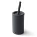 Topgomes Toddler Straw Cup  Food Grade Silicone Sippy Cup for Baby 6 Months+  Come with Straw Brush  100% BPA Free  7.1oz (Dark Grey)