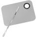 High-Quality Stainless Steel Makeup Palette & Spatula for Foundation Mixing - Silver Pocket Tool for Make-Up Artists | Shop Internationally! - Buy Online on GoSupps.com