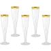 Oojami 30 Plastic Classic Champagne Disposable Flutes for Parties Plastic cups Wedding Party Toasting Cocktail Cups Bulk Party Pack (Gold Rim)