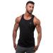 Jed North Men's DRI-FIT Microfiber Bodybuilding Stringer Tank Top Weight-Training Y-Back Racerback XX-Large Black