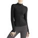 Gacaky Women's Slim Fit Workout Running Track Jackets Full Zip-up Yoga Athletic Jacket with Thumb Holes Black X-Small