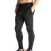 BROKIG Mens Zip Joggers Pants - Casual Gym Workout Track Pants Comfortable Slim Fit Tapered Sweatpants with Pockets Medium Black