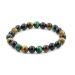 Natural Black Obsidian Hematite Green Tiger's Eye Crystals Triple Protection With Evil Eye Crystals Bracelet For Men And Women Standard Crystal Tiger's Eye