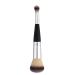 Multifuktion Double head Makeup Brush Professional Wood Handle Powder Brush Smooth Brush for Blush Eye Face Powder Cosmetics Black and Sliver (.)
