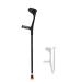 Forearm Crutches by Lightweight Economy Crutches Aluminum Open Cuff Crutches Adjustable Telescopic Underarm Cane Crutch for Seniors Disabled Elderly (Black) (Black) Bathing in Sunlight