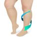 FITTOO Plus Size Compression Socks for Men & Women | 20-30mmHg Graduated Support for Shin Splints Varicose Veins & Calf Pain Relief - Closed Toe & Wheat 5X-Large - Buy Online on GoSupps.com