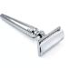 Classic Chrome Double Edge Safety Razor Set | Slim Long Handle 10 Sharp Blades Mini Brush & Pouch | Perfect Wet Shaving Gift for Men | International Shipping - Buy Online on GoSupps.com