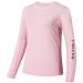 BASSDASH Womens UPF 50+ UV Sun Protection Long Sleeve Shirts Quick Dry T-Shirt for Fishing Hiking Kayaking Pink/White Logo Small