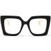 AIEYEZO Oversized Blue Light Glasses for Women, Anti Fatigue Prevent Headache Computer Eyeglasses Black