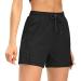 AFITNE Women's 4" Hiking Shorts Quick Dry Lightweight Outdoor Shorts Travel Athletic Golf Shorts with Pockets Water Resistant Small Black