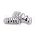 SHOP-STORY - Hip Hop Grillz tooth set top and bottom tooth universal size easy to attach silver plastic