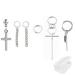 PPX Earrings, 6 Pieces Kpop Bangtan Boy Album Jimin Chain Drop Earrings Korean Fashion Jewelry, with Transparent Box
