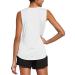 BALEAF Women's Sleeveless Workout Shirts Exercise Running Tank Tops Active Gym Tops White Medium