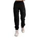 Singbring Women's Athletic Hiking Cargo Joggers Pants Outdoor Workout Lightweight Quick Dry UPF 50 Zipper Pockets Black Medium