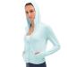 qualidyne Womens UPF 50+ Sun Protection Jacket Hoodie Full Zip Cooling Shirts with Pockets Hiking Jacket Outdoor Performance Blue Medium