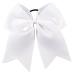 Kenz Laurenz Cheer Bows White Cheerleading Softball - Gifts for Girls and Women Team Bow with Ponytail Holder Complete Your Cheerleader Outfit Uniform Strong Hair Ties Bands Elastics 1