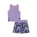 TiaoBug Kids Girls Golf Tennis Dress Outfits Racerback Tank Tops and Skirt Set with Built-in Shorts Sport Skort Set Camouflage Purple 6