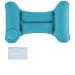 Inflatable Back Lumbar Support Pillow with Built-In Manual Pump and Soft Lining (Blue) + Microfiber Cloth