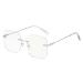 Rongchy Fashion Rimless Blue Light Blocking Glasses for Men Women TV Phone Computer Gaming Eyeglasses Silver