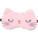 Cute Travel Cat Sleep Eye Mask - 2 Pack Soft Animal Cartoon Blindfold for Women Girls Kids - Pink Grey - Buy Online on GoSupps.com