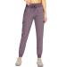 SANTINY Women's Hiking Cargo Joggers Pants with 5 Zipper Pockets Lightweight Quick Dry High Waisted Outdoor Travel Pants Purple Medium
